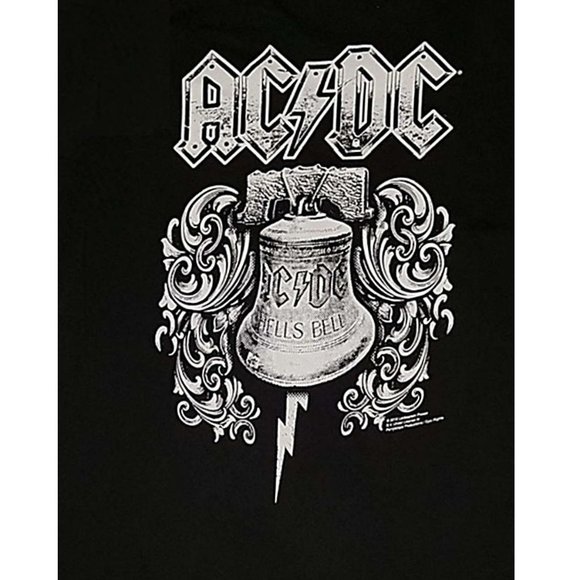 AC/DC Hell's Bell Liquid Blue metal rock 3/4 sleeve Official T-Shirt L NWT - Picture 2 of 2